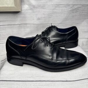 Cole Haan Lenox Hill Mens Size 11.5M Split Toe Oxford Black Leather Shoes C11627